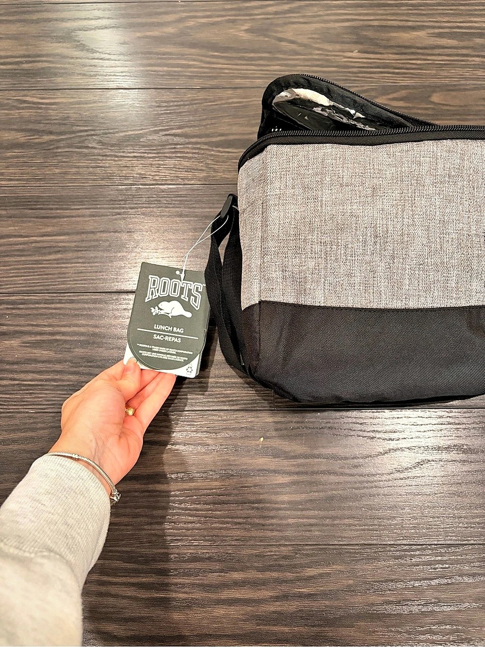 Roots Insulated Lunch Bag Black & Gray